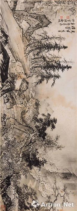 556 陳師曾《仿宋人山水圖》(30-50萬JPY) 39.2×105.6 cm