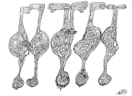 倒立 紙本 40x30cm 2016