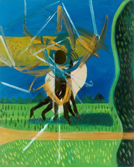 崔鳳華:《打高爾夫球的人》80cmx100cm,布面油畫,2018