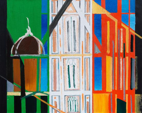 崔鳳華:《百花印象》80cmx100cm,布面油畫,2017