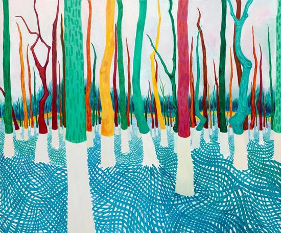 《一大片樹》布面油畫,150×180cm,2018